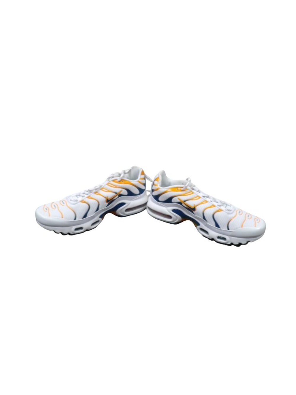 Nike Air Max Plus White Yellow Blue Boys  Sneakers 5.5